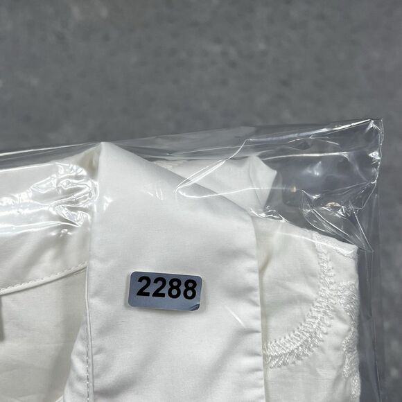 Whyci YC Milano Embroidered Top Sz 42 or Small White 3/4 Sleeve Made In Italy - Picture 14 of 14